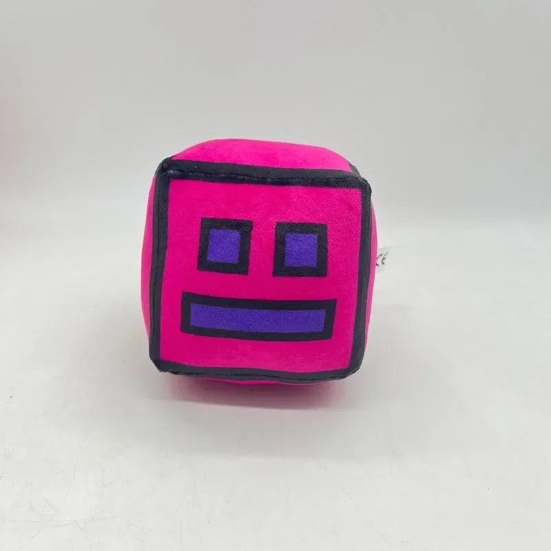 12cm New Halloween Geometry Dash Cube Plush Toys Small Pillow Stuffed Plushie Doll Square Pendant Game Cute Kids Birthday Gift