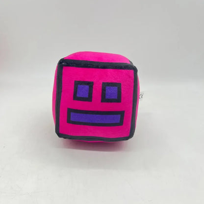 12cm New Halloween Geometry Dash Cube Plush Toys Small Pillow Stuffed Plushie Doll Square Pendant Game Cute Kids Birthday Gift