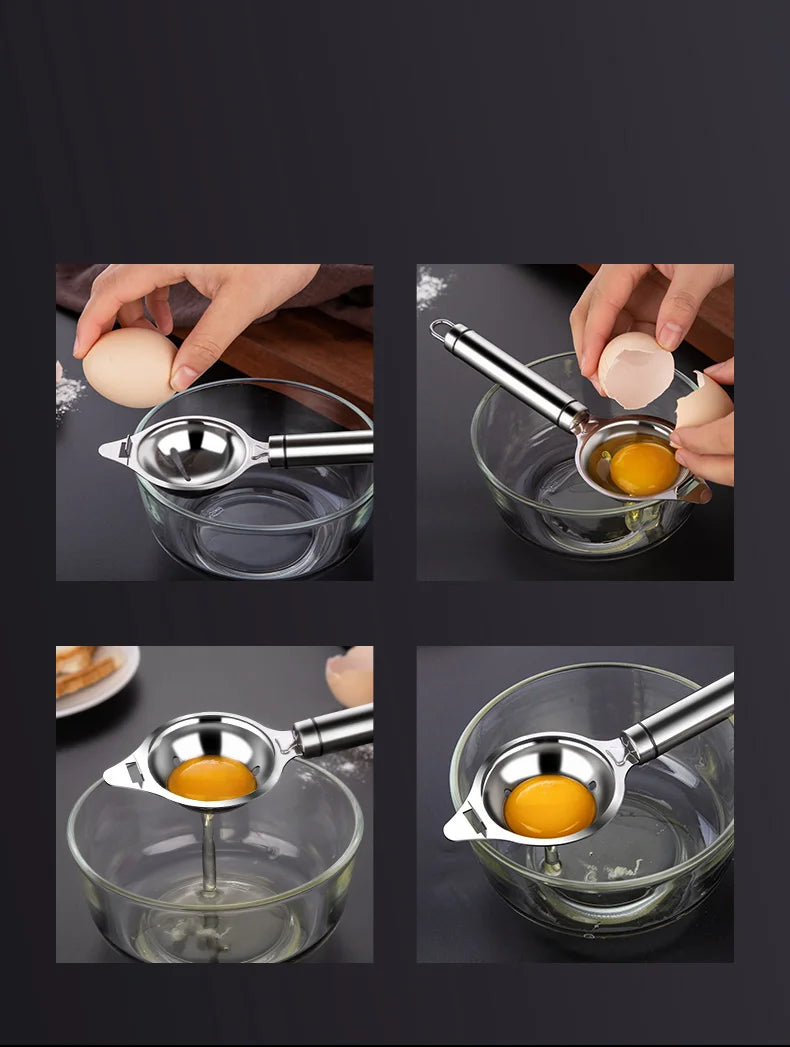 Egg White Separator Stainless Steel Tools Eggs Yolk Filter Gadgets Kitchen Accessories Separating Funnel Spoon Divider Utensils