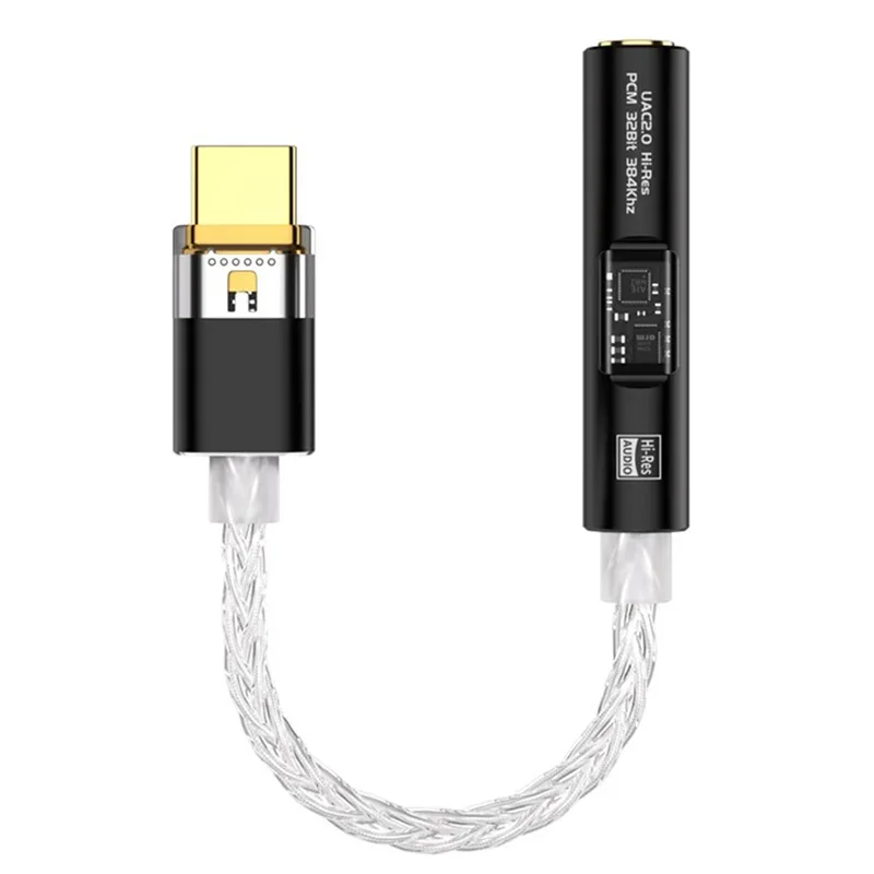 ABVO-BA23 USB Type C To 3.5 Mm Jack Adapter Headphone Amp DAC USB C Audio AUX Converter Decoder CX31993 PCM 32Bit 384Khz
