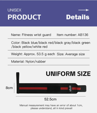 Fitness Wristband Wrapped Design With Adjustable Elasticity to Support and Stabilize The Wrist, Avoiding Wrist Injuries