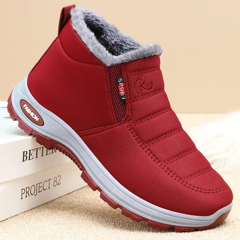 Winter New Women's Warm Cotton Boots Fleece-lined Thickened Waterproof Non-slip Women's Cotton Shoes Snow Boots