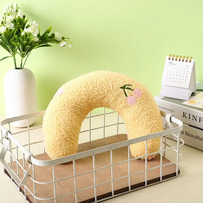 Warm Fluffy Pet Neck Pillow Comfortable U-Shaped Cushion for Cats Dogs Anxiety Relief and Deep Sleep