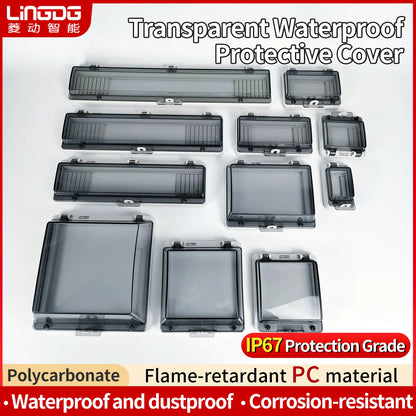 Outdoor Waterproof Window Cover with Lockable Circuit Breaker Electrical Box, Transparent Cover for IP67-Rated Button and Instru