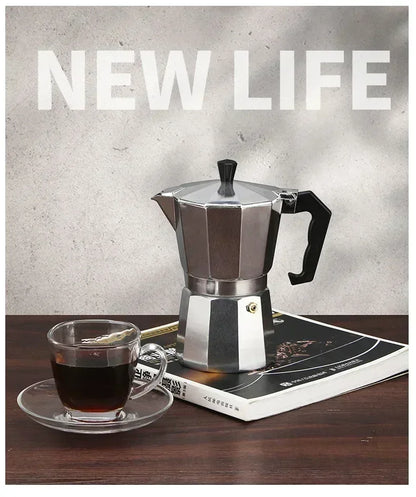 New 50ml-600ml Moka Pot Aluminum Household Electric Burner Stove Top Espresso Percolator Coffee Maker Coffee Extraction Pot