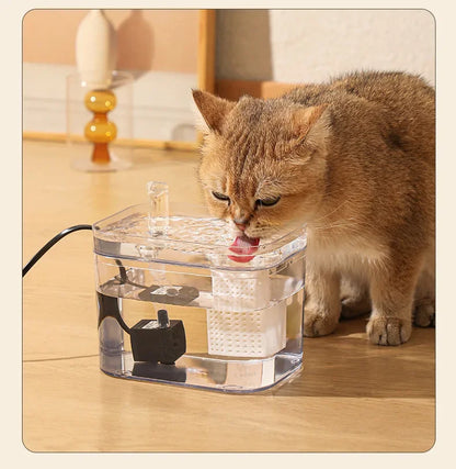 1000ml Automatic Pet Water Fountain Transparent USB Power Cat Water Dispenser for Indoor Dog and Cat Water Feeding Supplies
