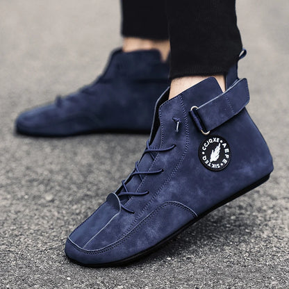 YRZL Men's Shoes Ankle Boots Lightweight Anti-slip Man Casual Walking Shoes Soft Soles Comfortable Breathable Blue Shoes for Men