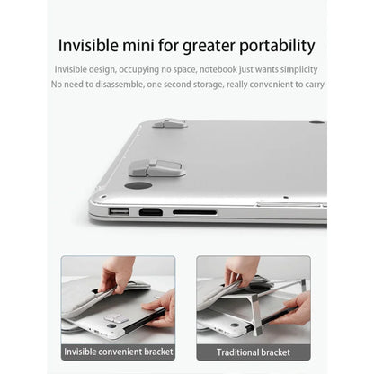 2pcs Foldable Laptop Stand Aluminium Alloy Non-slip Cooling Holder Invisible Universal Notebook Bracket for HP Dell Lenovo