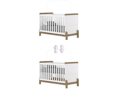 Full Baby Room with Cradle Dresser and Wardrobe Henn White Ternor and Jequitibá