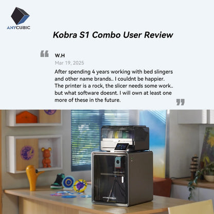 Anycubic Kobra S1 Combo Multi-Color 3D Printer High Precision Core XY Stable Structure Ultra-Quiet Max Speed 600mm/s 3D Printer