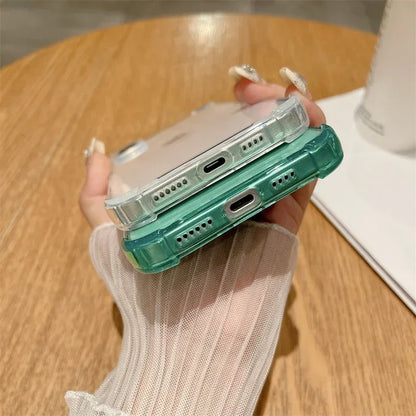 Luxury Jelly Clear Silicone Soft Case For iPhone 11 12 13 14 15 16 Pro Max 16 Plus Shockproof Protection Transparent Back Cover