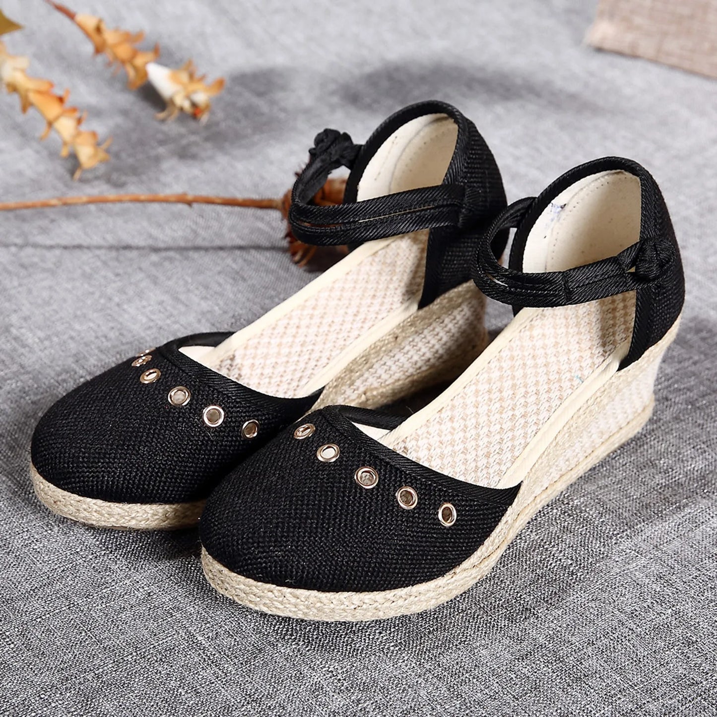 Sandals Women 2024 Summer Comfortable Platform Wedge Sandals Braided Buckle Breathable Wedge Sandals Outdoor Female Shoes
