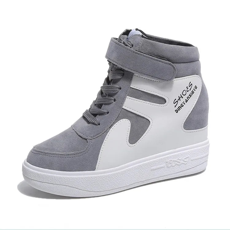 2020 Thick Platform Sneakers Casual Lace-Up Wedges High Heel Womens Shoes Outdoor Black Red Platform Vulcanize Shoes Women