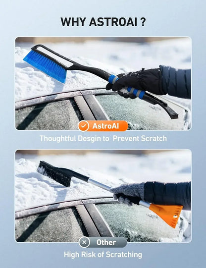 Snow Brush Ice Scrapers for Car Windshield Windows Detachable No Scratch Scraper for Ice and Snow Removal Winter with Foam Grip
