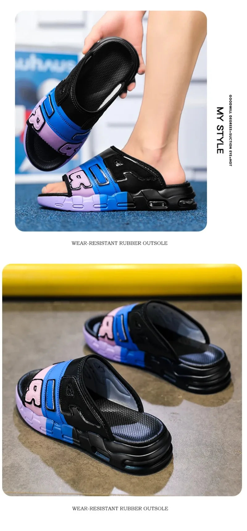 High Quality Slippers for Men Air Cushion Design Slide Man Summer New PVC Soft Non Slip Mens Sports Flip Flops Chanclas Hombrew