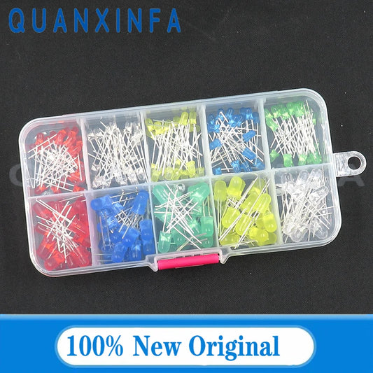 100PCS 3MM 5MM LED F3 F5 round super bright red, green, yellow, blue and white LED 20 each by PDG ibma