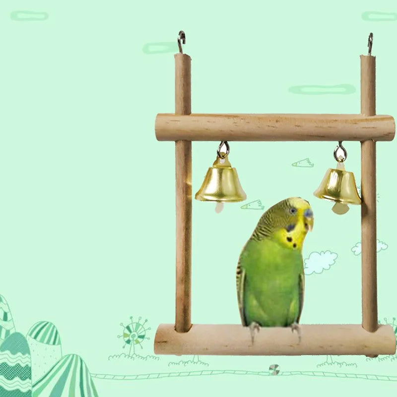 1/8PCS Set Combination Parrot Bird Toys Wood Articles Bite Pet Bird Toys For Parrot Training Bird Toy Swing Ball Bell Standing