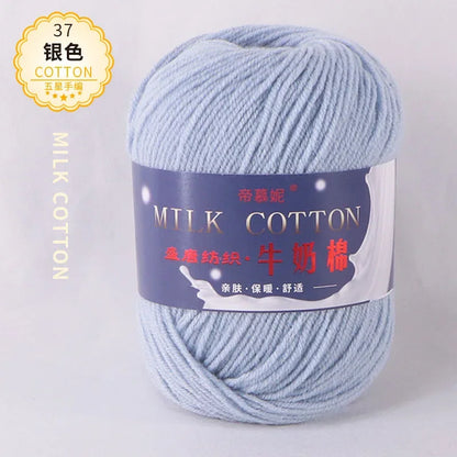 6Pcs Dyed Milk Sweet Soft Cotton Crochet Wool Yarn Thick Yarn Fiber Hand Knitting Wool Crochet Yarn Threads for DIY Sweater