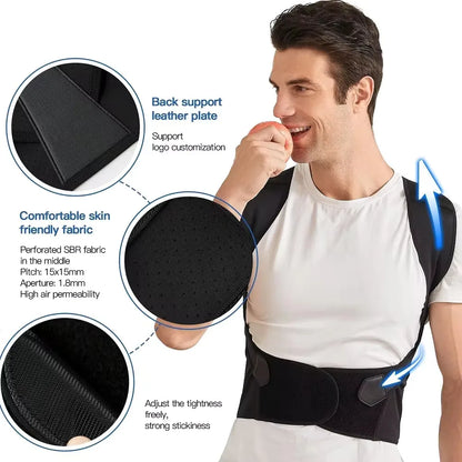 Back Brace Posture Support Wrap for Women & Men Back Lumbar Support Shoulder Posture Support for Posture & Back Neck