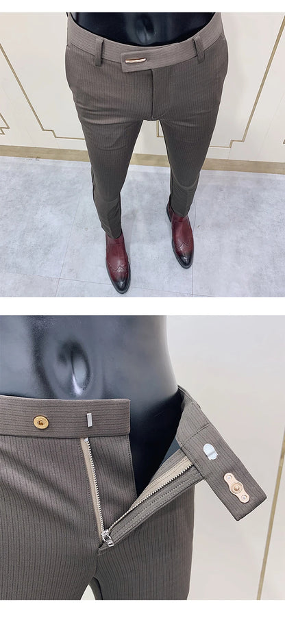 Men Suit Pants Dress Pantalone Hombre Stretch Slim Formal Trousers Calça Masculina Solid Color Casual Pants Fashion Men Clothing
