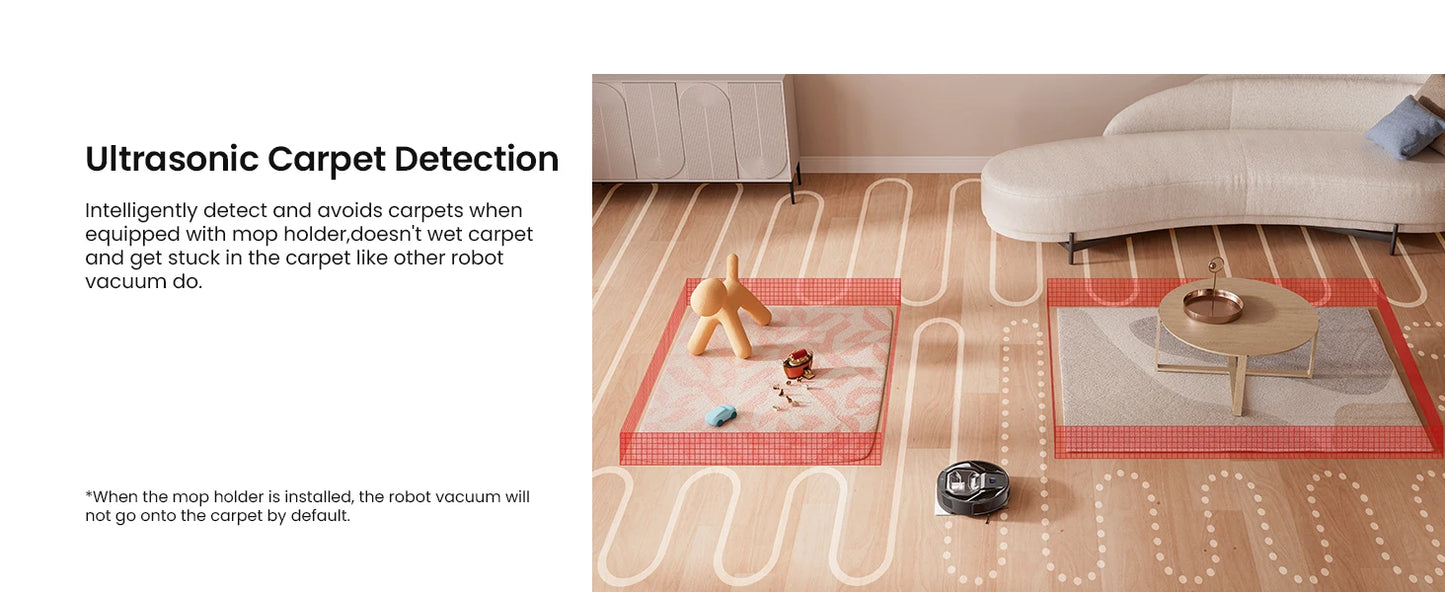 Lefant M320 cordless Robot Vacuum Cleaner and mop, 6000Pa ,210 Mins Runtime,Self-Charging,Ideal for Hard Floor, Pet Hair,Carpet