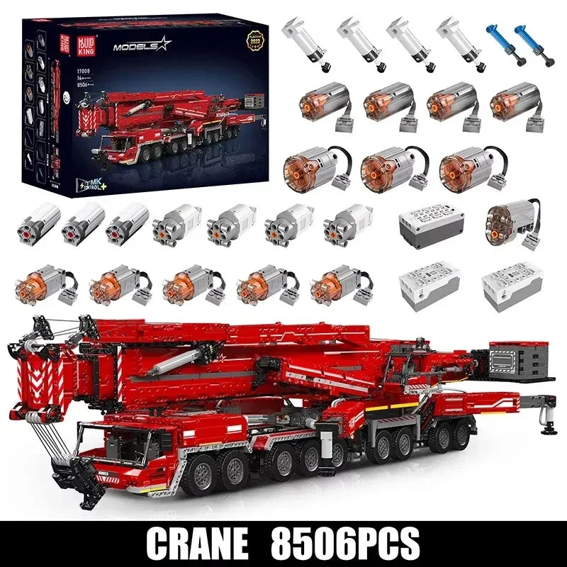 Mould King 17007 17008 Technical Truck Building Block Remote Control Liebherred LTM 11200 Crane Model Kids Christmas Car Toys