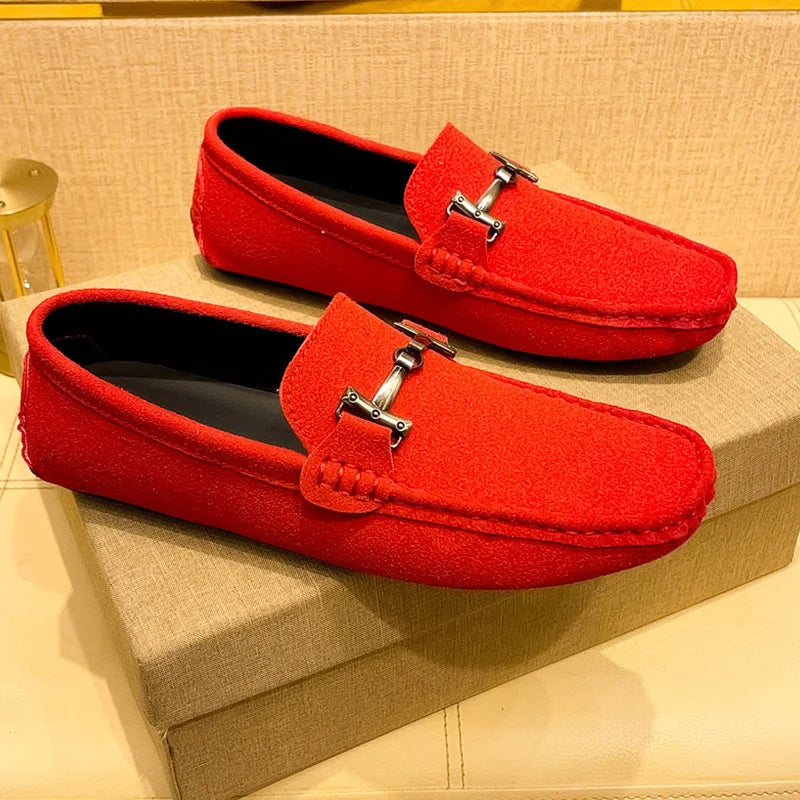MAEDEF Suede Men Casual Shoes Lazy Shoes Male Breathable Slip-on Mens Driving Flat Shoes Comfortable Boat Shoe Loafers Moccasins