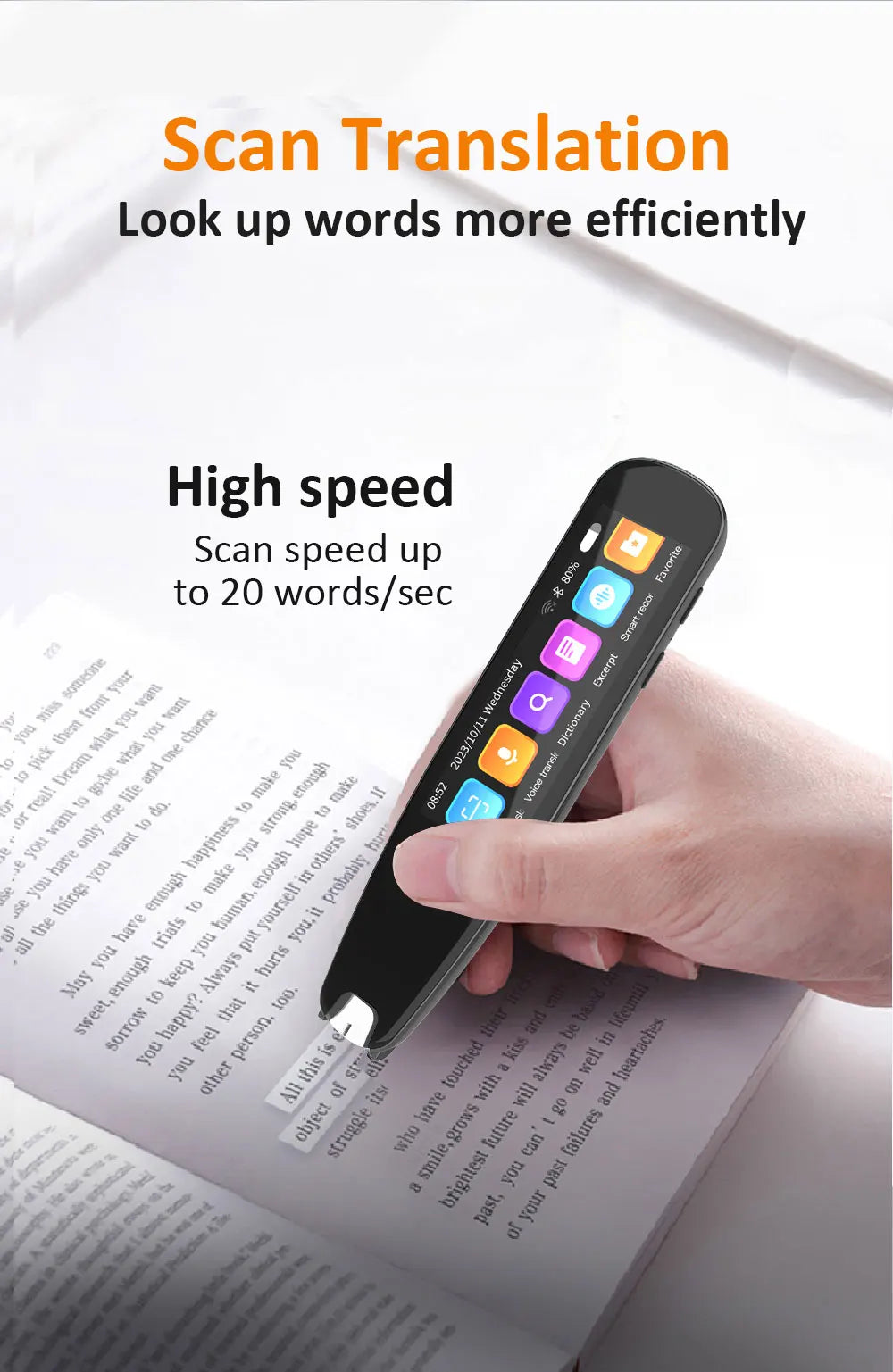 German Spanish French Italian Korean Portuguese Russian Scanning Voice Translation Pen Offline Online Language Learn Translator