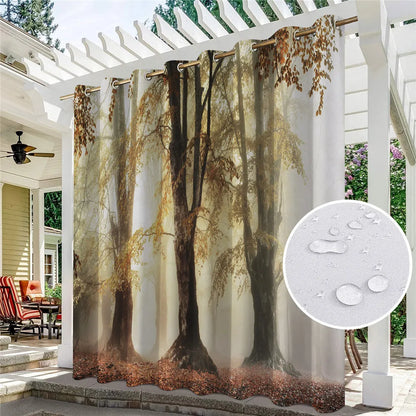 Patio Curtains Outdoor Waterproof Thermal Insulated Blackout Curtain For Garden Door Pool Hut Pavilion Gazebo Pergola Drapes