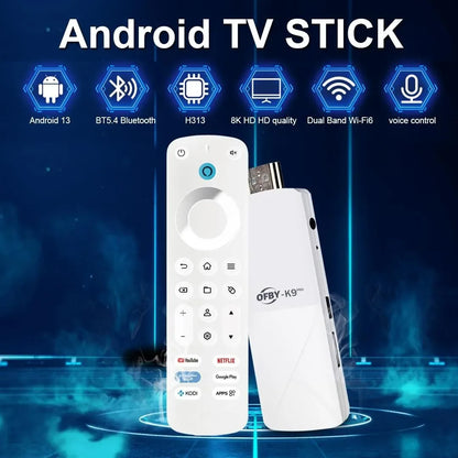 Smart TV Stick MX10 K9PRO Android 13 Dual-Band WiFi2.4G+5G BT5.0 Support Voice Control 2GB+16GB Chromecast TV Stick