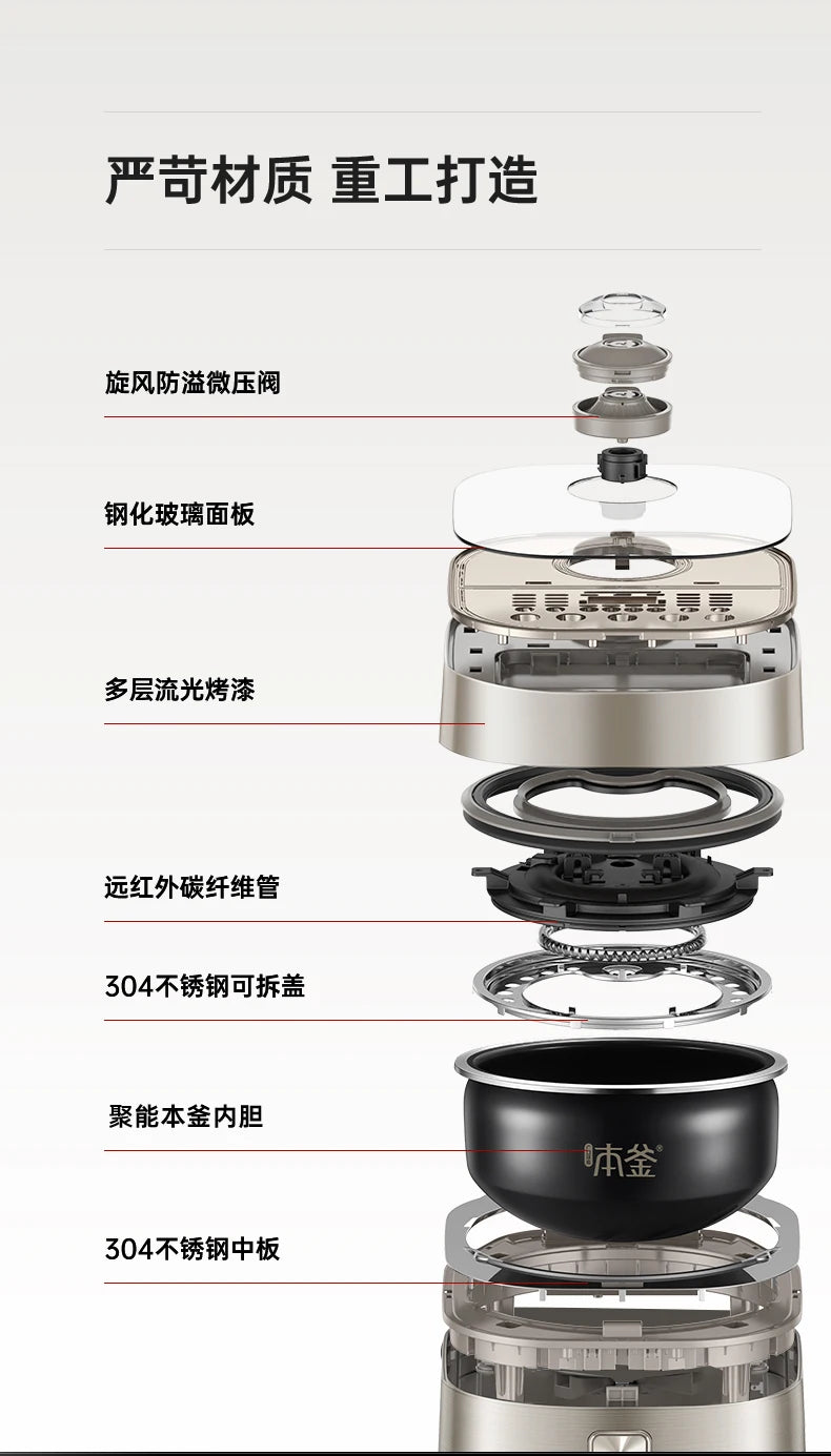 Far-infrared Kettle Rice Cooker Household 4 Liters Large-capacity Smart Rice Cooker Rice Cooker 220V Electric