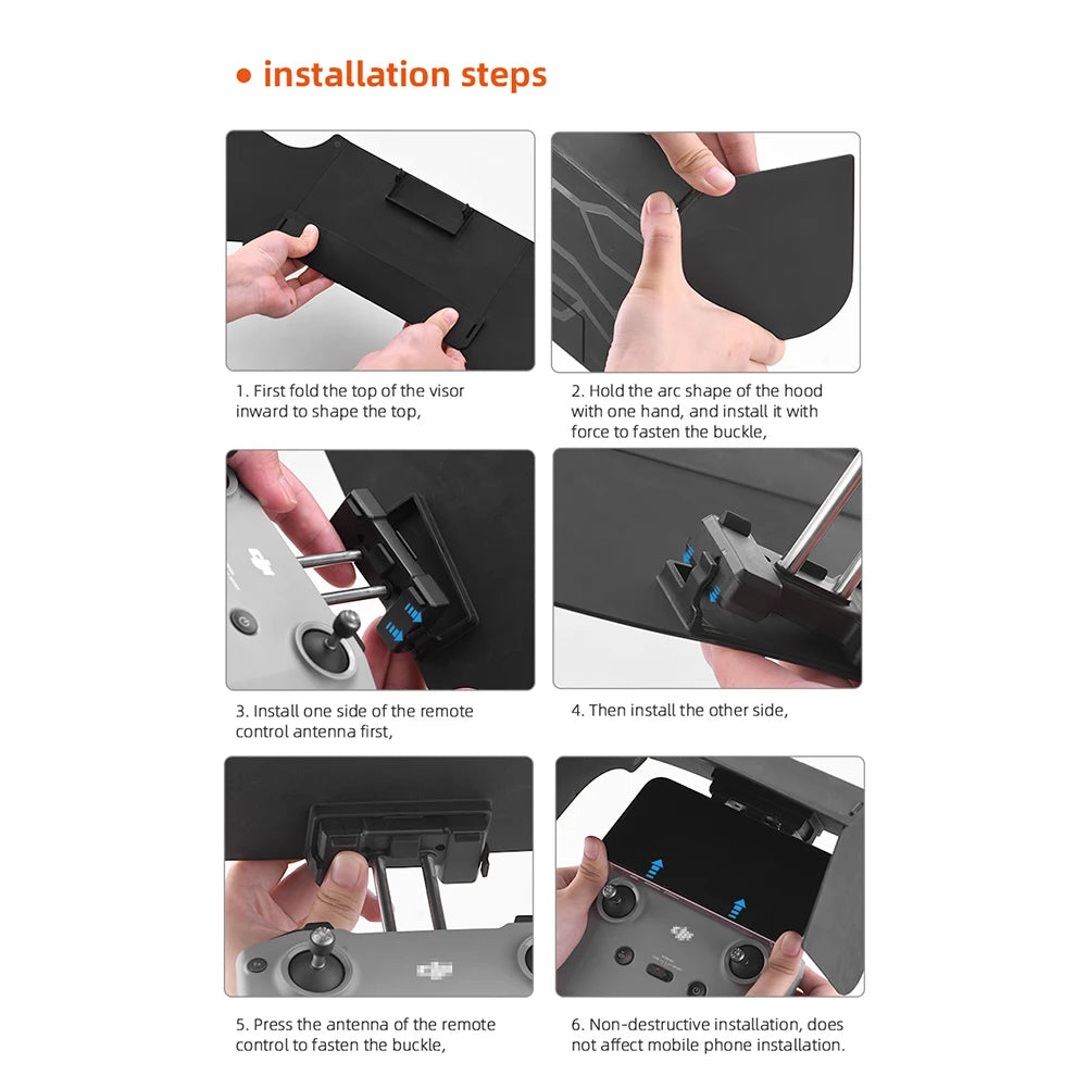 For DJI Mavic 3/Mini 2/Air 2/Air 2S/Mini 3 Pro RC-N1 Remote Controller Hood Sun Shade Mobile Phone Monitor Light Cover Drone