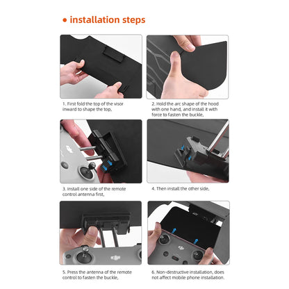For DJI Mavic 3/Mini 2/Air 2/Air 2S/Mini 3 Pro RC-N1 Remote Controller Hood Sun Shade Mobile Phone Monitor Light Cover Drone