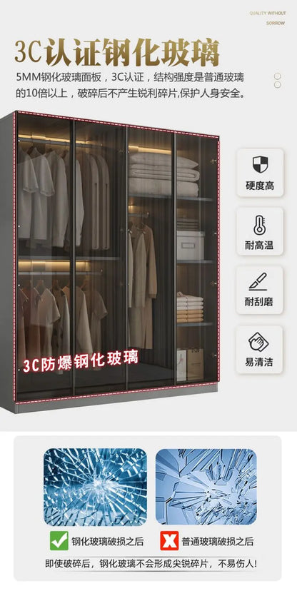 Aesthetic Black Dressing Wardrobe Display Waterproof Luxury Closet Wardrobe Storage Clothing Ropero Para Gurdar Ropa Furnitures