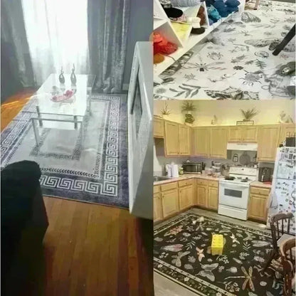Merry Christmas Holiday Rug All-Over Living Room Carpet Festive Door Mat Washable Decorative Floor Decor for Xmas Beautiful Home
