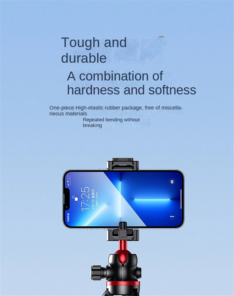 FGCLSY 2025 Flexible Octopus Tripod for iPhone smartphone Camera DSLR 2in1 Design With Phone Holder Side Cold Shoe 1/4'' Screw