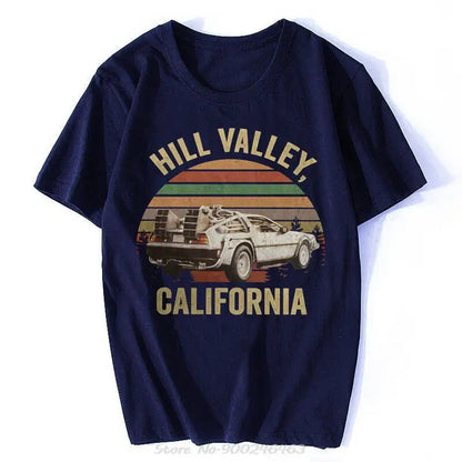 Hill Valley T-shirt, Back to The Future Shirt, Marty Mcfly, Hill valley, Classic Men Cotton Tees Tops Harajuku Streetwear