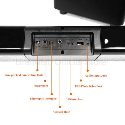 Powerful Bass 2.1 Soundbar With Subwoofer Wireless Karaoke Microphone Bluetooth 5.3 Home Theater Audio For TV Projector Home KTV