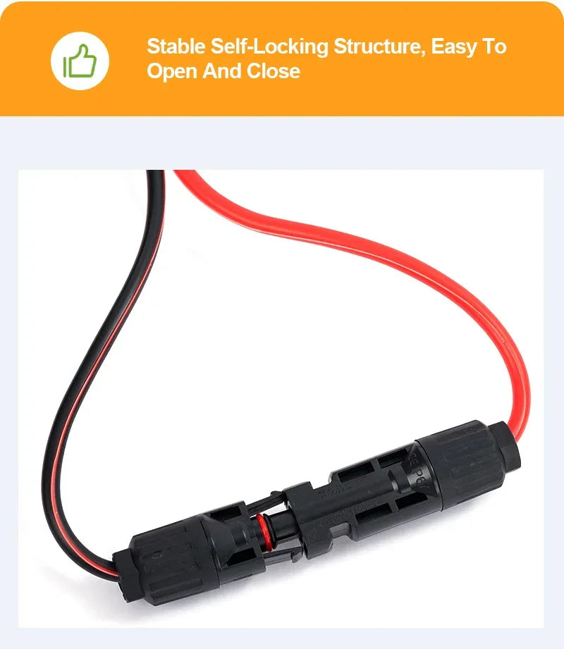 XT60 Solar Cable 12AWG PV Extension Wire with XT60 Connector for Solar Panel Power System Drone ﻿