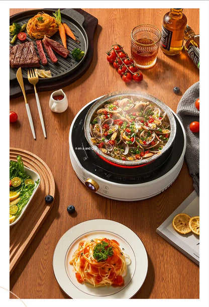 New Electric Ceramic Stove Home Mini Tea Cooker 2000W High Power Induction Cooktop Round Induction Cooker Kitchen Appliances 인덕션