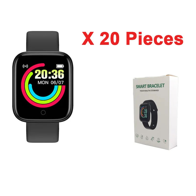 D20 Smart Watch for Men Women Sport Fitness Tracker Pedometer Smartwatch Y68 Digit Wristwatch 20 Pieces