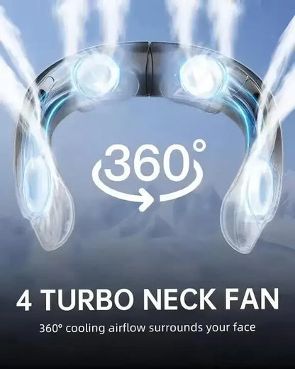 Neck Fan Rechargeable Ice Cooling Personal Air Conditioner, LED Digital Display Mini Fan for Running Cycling Office Home Outdoor