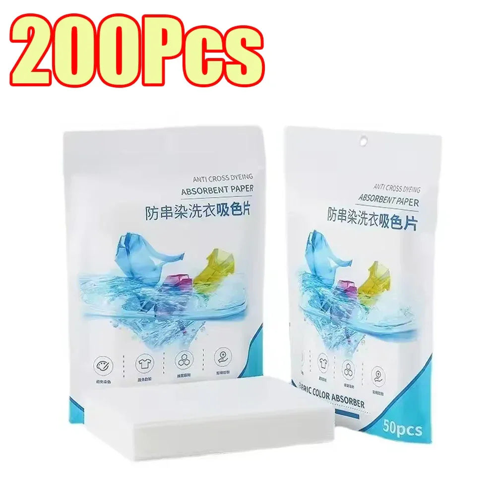 50-1400Pcs Laundry Tablets Laundry Paper Anti-Staining Mixing Color Mixing Absorption Washing Household for Washing Machine