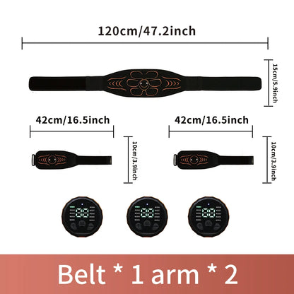 Abdominal Toning Belt EMS Muscle Stimulator Abs Trainer Muscle Toner USB Charge Body Shaping Lose Weight Fat Burn Fitness Unisex