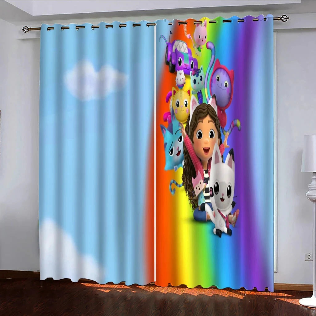 Gabby Doll house 3D Printed Blackout Curtain for Kids Adults Bedroom Home Decor
