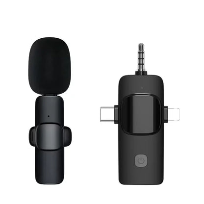 3in1 Wireless Microphone for iPhone Android Cameras Wireless Microphone for Interviews Vlog Noise Cancelling Lavalier Microphone