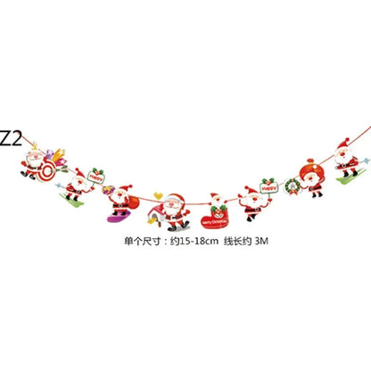 Christmas Banner Tree Ornaments Merry Decoration for Home 2025 Santa Claus Pendant Xmas Gifts New Year 2026 Flag Party Pulling