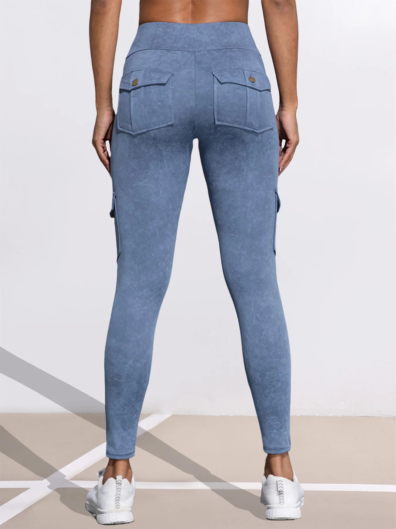 1/3 PCS Washed Print Work Pocket Women Leggings Elastic Butt Lifting Fitness Tights 2025 New Athletic Pants Fashion Streetwear