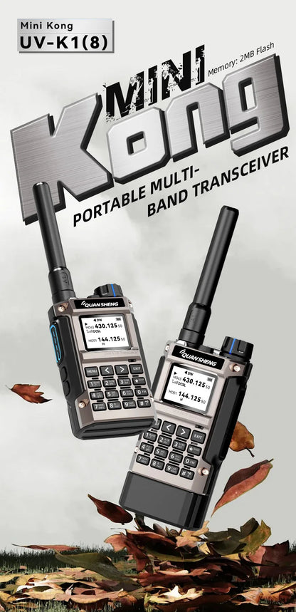 Quansheng UV-K1(8) Air Band Walkie Talkie 50-600MHz Full Band Receive UHF VHF Ham Radio Wireless Frequency Copy Type-C Charging
