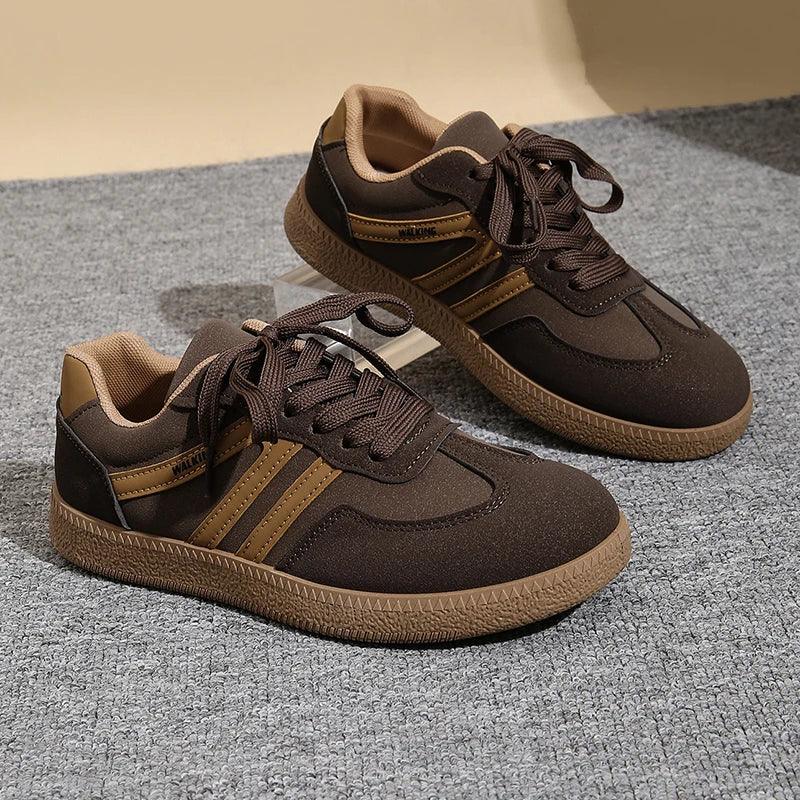 White Platform German Training Shoes Women 2026 Spring Non Slip Thick Sole Casual Sneakers Woman Lace Up Sport Shoes Flats Mujer